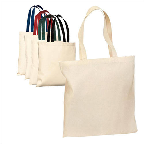 Cotton Carry Bag - Cotton, Various Sizes Available, White Color | Plain Design Ideal for Shops and Malls, High Strength and Excellent Finish