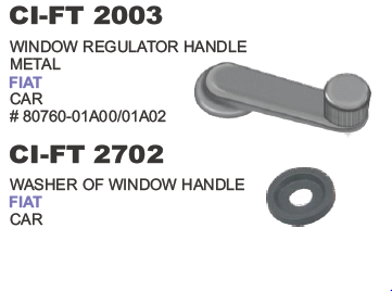 Window Regulator Handle Metal Fiat - Metal, 50x30mm, Black | ISO 9001, Durable, Easy Installation, Reliable Operation