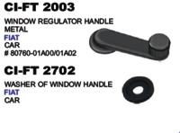 Window Regulator Handle Metal Fiat - Metal, 50x30mm, Black | Iso 9001, Durable, Easy Installation, Reliable Operation
