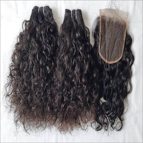 Malaysian Virgin Weaves Curly Hair with closure