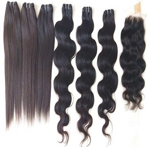 Malaysian Virgin Weaves Curly Hair with closure