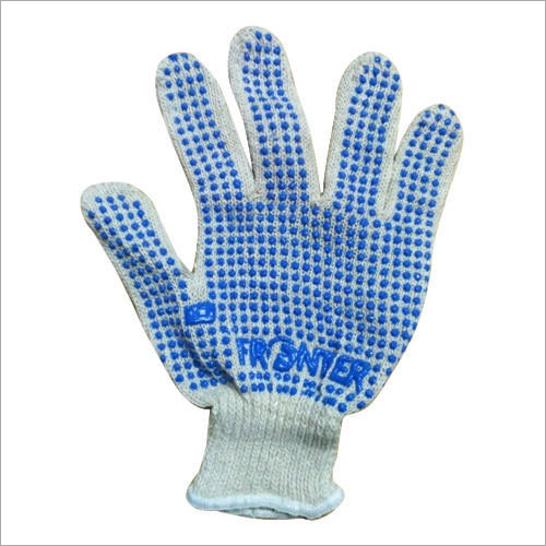 Polycotton Safety Gloves - Small, Medium, Large | Light Blue & Grey Color, Quick Dry, Washable, Full Finger Style for Daily Life, Kitchen
