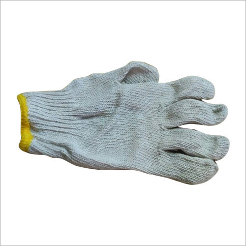 Cotton Knitted Safety Gloves - Cotton Fabric, Full Fingered Style, Grey Color | Quick Dry, Washable, Suitable for Daily Use and Household Tasks