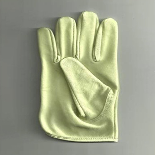 Cream Leather Safety Gloves