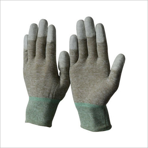 ESD PU Top Fit Gloves - Woolen Material Full Fingered Grey Color | Quick Dry Washable Shrink Resistant High Tear Resistance