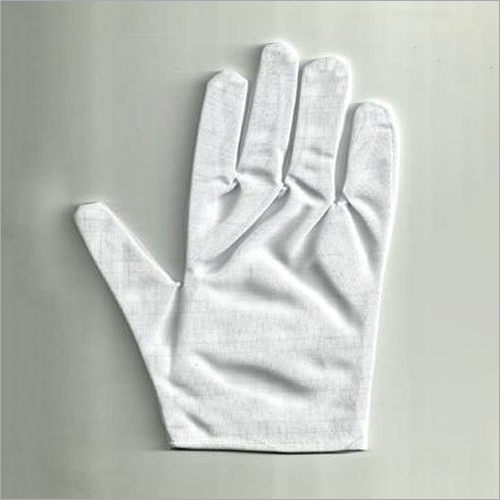 Nylon Lint Free Gloves - Nylon Fabric Full Finger Style White Color | Quick Dry Washable Plain Pattern for Material Handling Electronics Wall Painting
