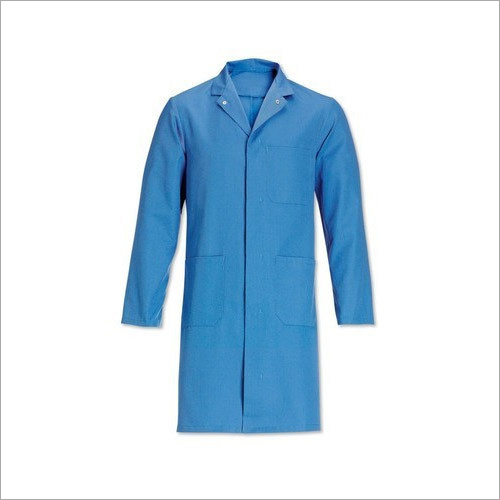 Anti Static Long Coat - Polyester, Sizes S-XXL, Blue | Knee Length, Long Sleeve, Unisex, 2 Waist Pockets, Lightweight, High Tear Resistance