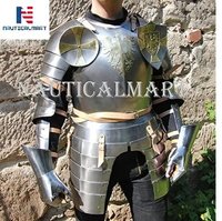 Nauticalmart Medieval Reenactment Steel Armour Breastplate With Arm Set & Gauntlets