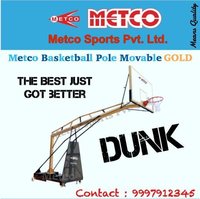 Movable Basketball Pole Gold - Black