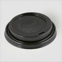Detpak 12oz Hot Paper Cup Lid - Polystyrene Material, 89mm Diameter, 360ml Volume, Black Color | Food Safety Grade, No Leakage Design, Wider Sip Hole
