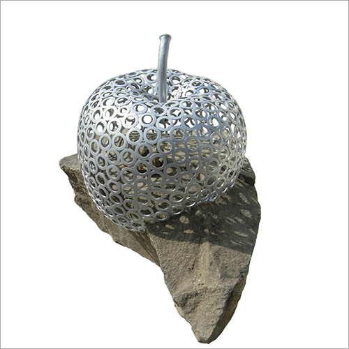 30 Inches Apple Stone and Iron Sculpture