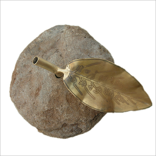 12 Inches Apple Stone and Brass Sculpture