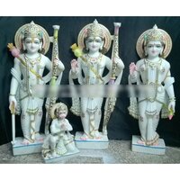 Marble Ram Darbar Murti - White Marble, Approx. 2-4 Feet, Eco-friendly Eco-friendly Finish , Glossy Surface With Smooth Texture For Worship