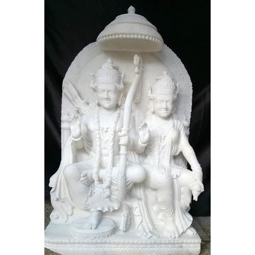 Marble Ram Sita Sitting Statue