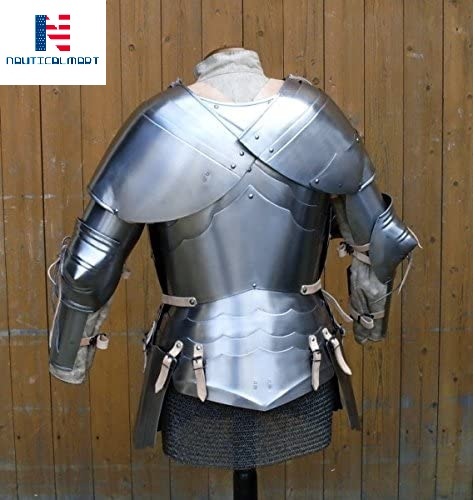 NAUTICALMART Medieval Reenactment Steel Armour Breastplate with Arm Set Halloween