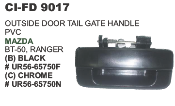 Outside Door Tail Gate Handle Mazda - PVC, 150x50x40 mm, Black | Easy Installation, Durable, Vehicle Specific