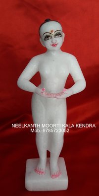 Lalita Vishakha In White Marble Murti