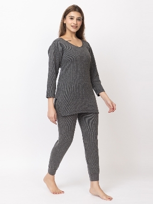 Ladies Thermal Pant - Woolen, Sizes S-XXL, Grey | Quick Dry, No Fade, Hand Washable, Neat Stitching for Optimal Comfort and Warmth