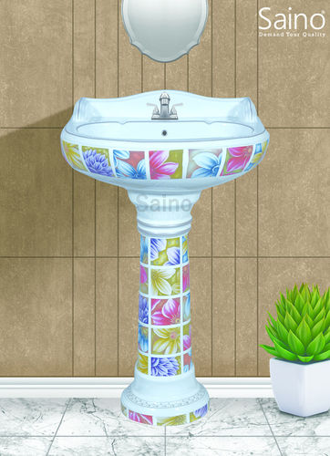 LUSTER PRINTED PEDESTAL BASIN