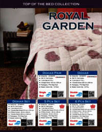 Royal Garden Bedsheet (set Of 6cs)