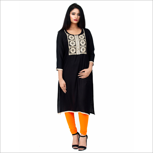 Ladies Fancy Kurti - Moisture Resistant, Tear Resistant Fabric | Quick Dry, Washable, Dry Clean, 3-4th Sleeves, Trendy Ethnic & Casual Wear