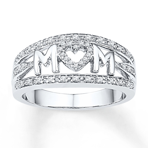 Silver Mom Engraved Ring