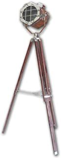 Marico Nautical Collection Studio Nautical Vintage Searchlight Chrome Finish Floor Lamp Tripod Focus Spot 10.5" X 10.5" X 13.5" deep