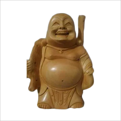 Wooden Potli laughing Buddha