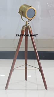 NauticalMart Brown Antique Designer Searchlight with Cherry Tripod Floor Lamp Home Lighting