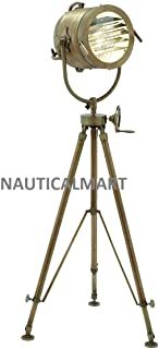 Urban Design Aluminum Searchlight Adjustable Tripod Floor Lamp 78" Brass