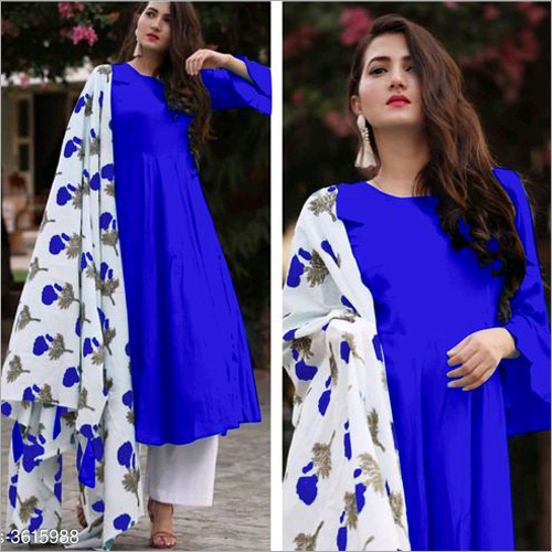 blue and white suit for ladies