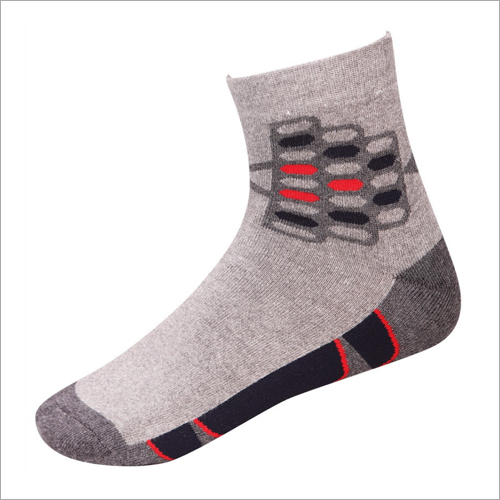 SA-Orkut Cotton Super Stretch Ankle Socks - Cotton, Middle Elasticity, Grey | No Fade, Washable, All-Season, Printed Pattern, For Men