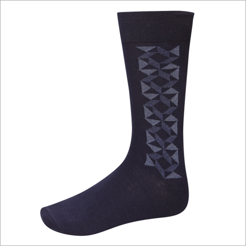 Kane Anti Alergic Sanitized Formal Long Socks - Cotton, Middle Elasticity, Blue Color | No Fade, Washable, Printed Pattern, All Season, Mens