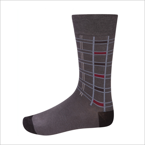 Carlos Anti Alergic Sanitized Formal Long Socks - Cotton, Grey | Printed Pattern, All Season, Washable, No Fade, Middle Elasticity