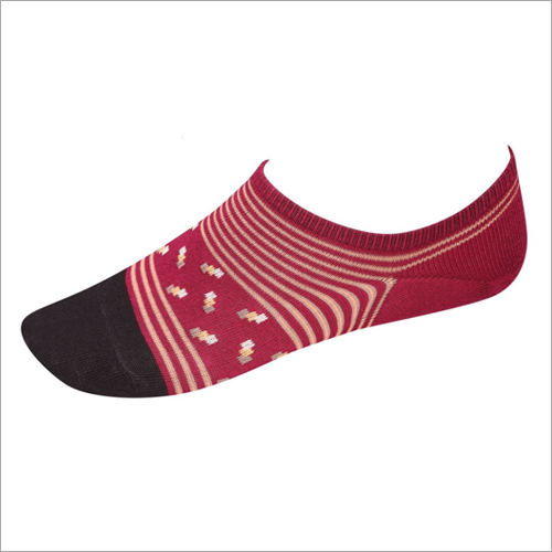Printed Cotton Loafer Socks - Cotton, Men's Size, Black-Pink | Middle Elasticity, All Season, No Fade, Washable, Printed Pattern