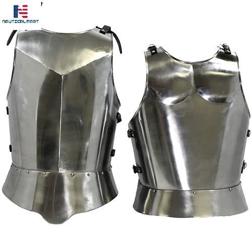 NauticalMart Medieval Gothic Knight Breastplate with Spaulders Silver