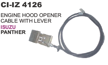 Engine Hood Opener Cable with Lever Isuzu - Steel Cable, 100cm, Black | Easy Installation, Durable, Precise Fit, Smooth Operation