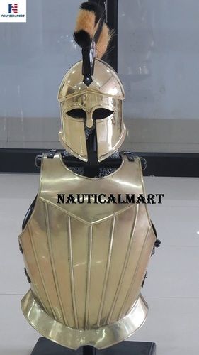 Steel Nauticalmart Medieval Armor Gothic Breastplate With Brass Corinthian Helmet