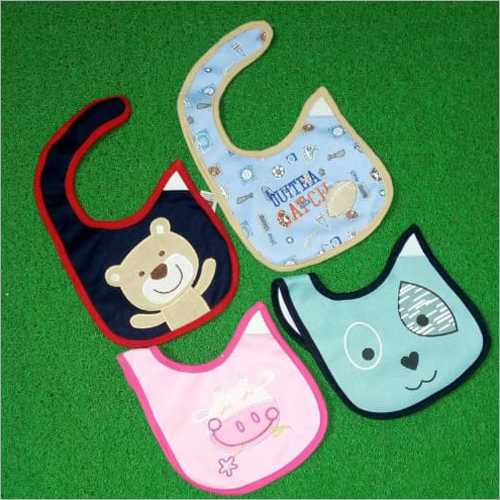 Baby Cotton Cartoon Printed Cut Bibs - Extra Soft Cotton Terry, Multicolor Designs | Skin-Friendly, Comfortable Fit for Protecting Baby Clothes