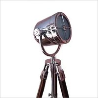 Authentic Searchlight Telescope Tripod Floor Lamp Hollywood Gift Chrome Nickel Finish