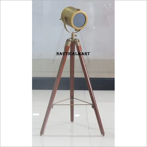 NauticalMart Brown Antique Designer Searchlight with Cherry Tripod Floor Lamp Home Lighting