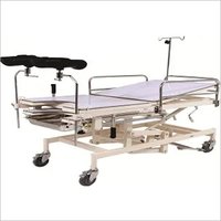 Obstetric Delivery Tables Telescopic (adjustable Height) - Mild Steel Frame, 1800x600x600-900 Mm, Antimicrobial Leatherette Top | Telescopic Height Adjustment, Three Section Design, Detachable Leg Section, Lockable Casters