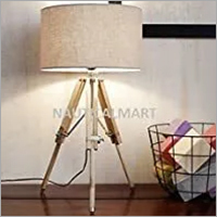 Brown Nauticalmart Classical Designer Natural Wood Tripod Table Lamp