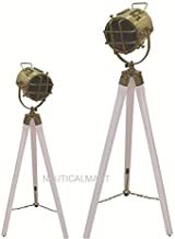 Set of Two Classical Brass Antique Tripod Table LAMP for Living Room