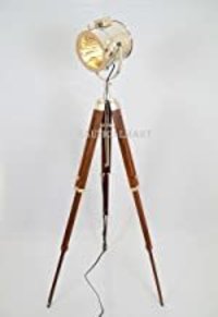 Vintage Stage Searchlight Wooden Tripod Stand Search Light Studio Spot Lamp