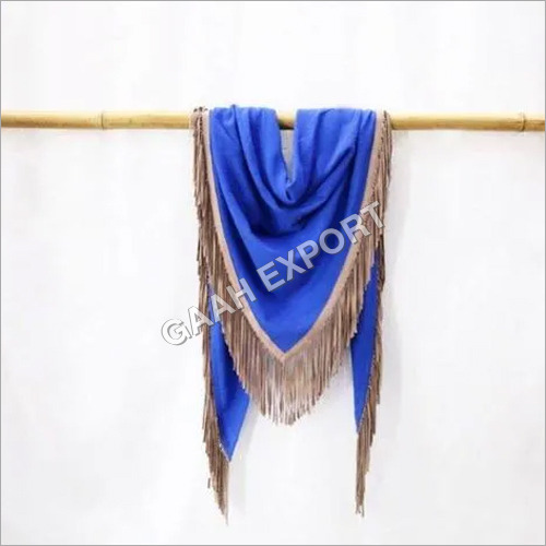 Pashmina Triangle Suede Tussle or Fringes Stole