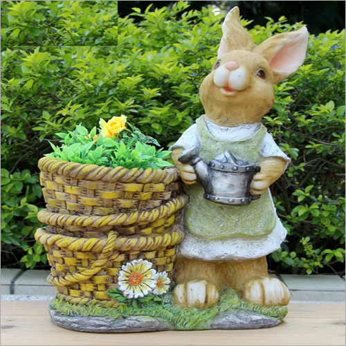 Multicolor Decorado Bunny With Pot Planter