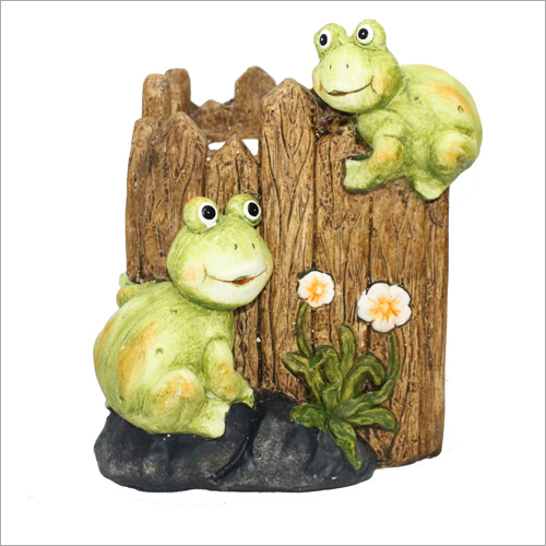 Multicolor Decorado Two Frog Climbing Planter