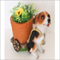 Multicolor Dog Pulling Car Planter