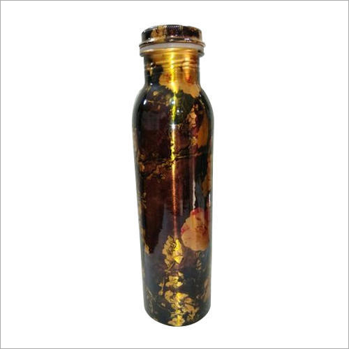 Leak Proof Copper Bottle - 950 ml, Polished-Painted Finish | Round Shape, Versatile Usage for Home, School, Office